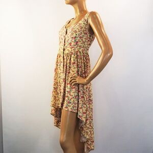 Cottagecore Summer Dress Yellow Floral High Low Size Small Forever 21